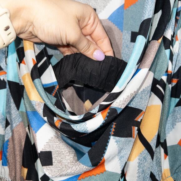 Twelfth Street Cynthia Vincent Geo Print Scoop Back Silk Dress Size Small - Picture 7 of 7